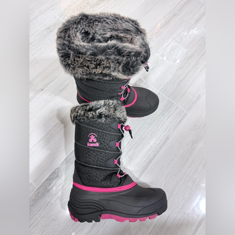 KAMIK SNOW GYPSY BLACK/ROSE  US 3 EU 35 UK 2.5 CHILDREN Kids tall Snow Boots